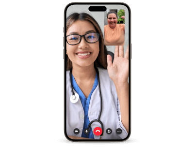 Doctor consulting with a patient over video